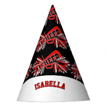 Cheerleader in Black, White and Red