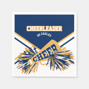 Cheerleader in Gold, White and Blue Napkin