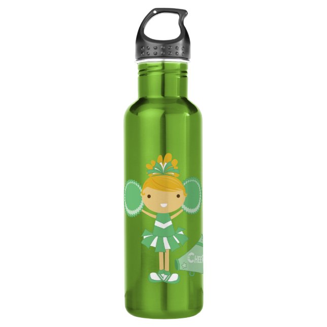 Cheerleader in Green 710 Ml Water Bottle (Front)