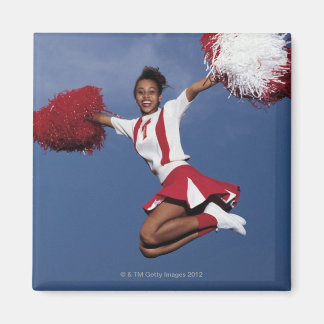 Cheerleader in mid-air magnet