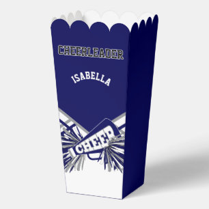 Cheerleader in Navy Blue, White and Grey Favour Box