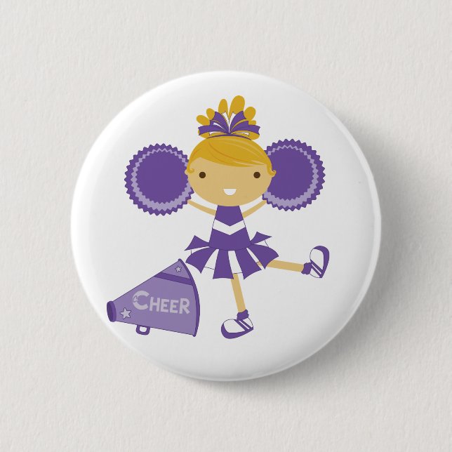 Cheerleader in Purple 6 Cm Round Badge (Front)