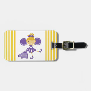 Cheerleader in Purple Luggage Tag