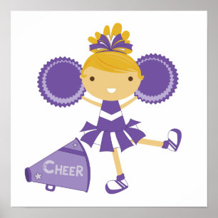 Cheerleader in Purple Poster