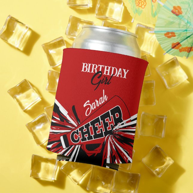 Cheerleader in Red, Black and White Can Cooler (In Situ Summer)