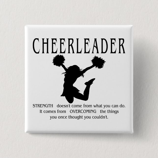 Cheerleader inspirational Quote 15 Cm Square Badge (Front)
