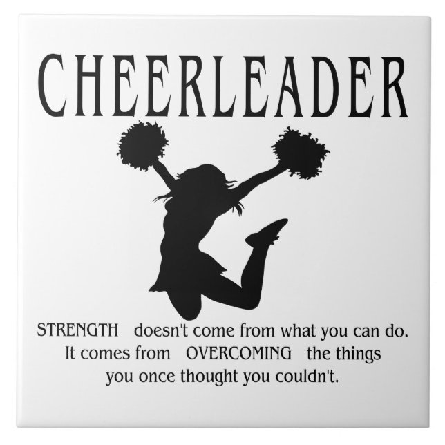 Cheerleader inspirational Quote Tile (Front)