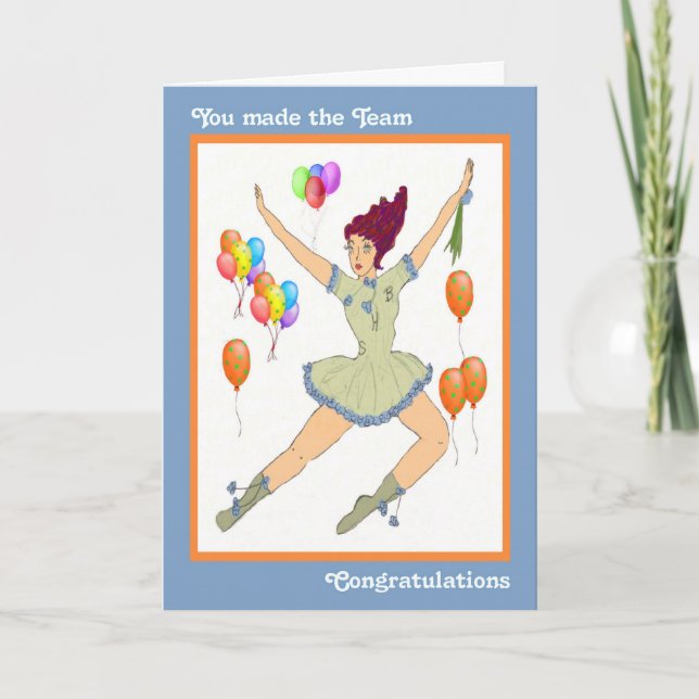 Cheerleader Made Team Congratulations Card (Front)