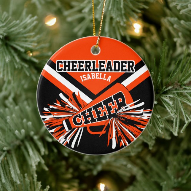 Cheerleader 📣💖 - Orange - One Side Print Ceramic Tree Decoration (Tree)