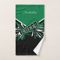 Cheerleader Outfit in Black, Kelly Green, White 