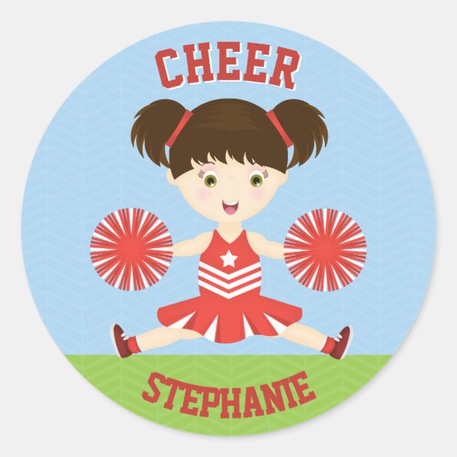 Cheerleader Party Classic Round Sticker (Front)