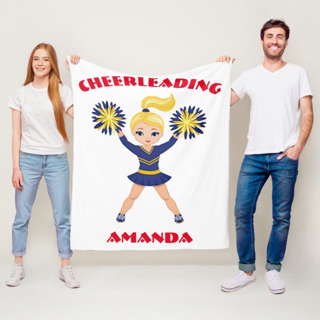 Cheerleader Personalised Fleece Blanket (In Situ)