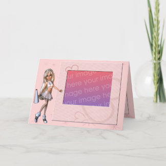 Cheerleader Photo Frame Card