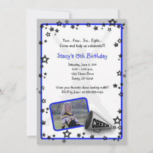 Cheerleader Photo Invitation