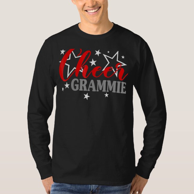 Cheerleader Proud Cheer Grammie Pride Sports Suppo T-Shirt (Front)