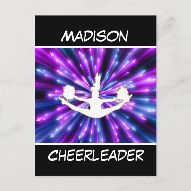 Cheerleader Purple and Blue Explosion Postcard (Front)