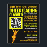 Cheerleader QR Code Sign, Cheerleading Classes Flyer<br><div class="desc">Cheerleader QR Code Sign,  Cheerleading Classes Advertising Flyers By The Business Card Store.</div>