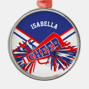Cheerleader - Red, White and Blue Metal Tree Decoration