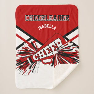 Cheerleader 📣 Red, White & Black Sherpa Blanket