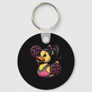 Cheerleader Rubber Duck Cheerleading Duckling  Key Ring