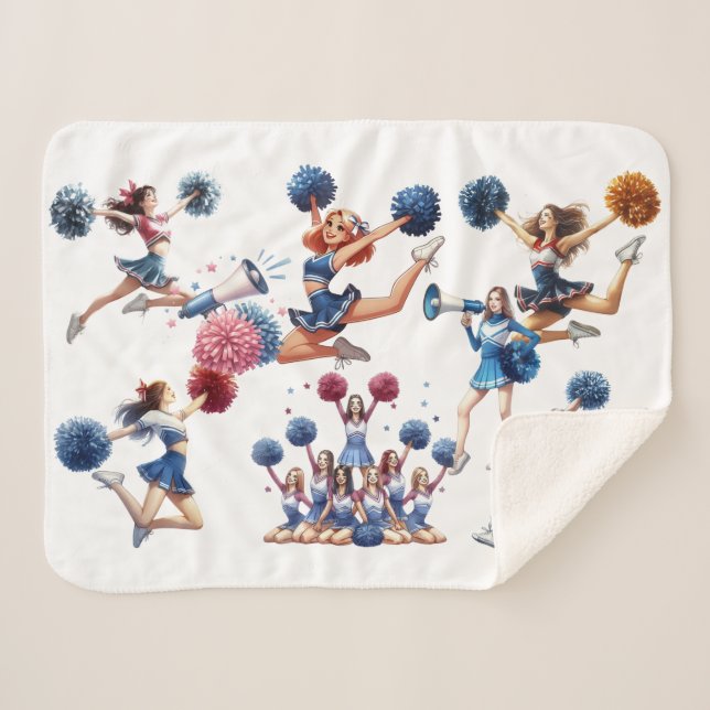 Cheerleader  sherpa blanket (Front (Horizontal))