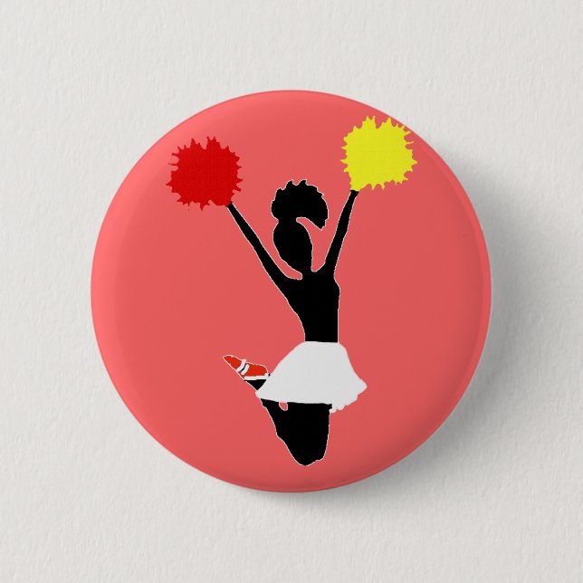 Cheerleader Silhouette 6 Cm Round Badge (Front)