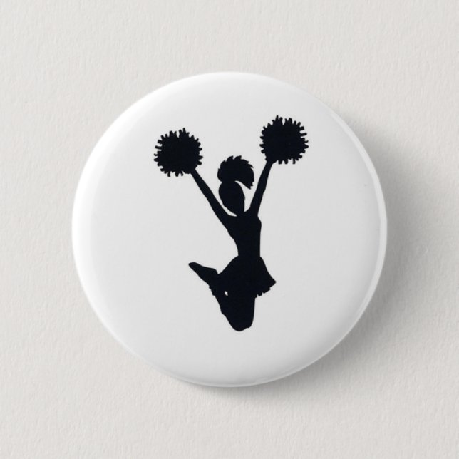 Cheerleader silhouette 6 cm round badge (Front)