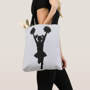 Cheerleader Silhouette Girl Tote Bag