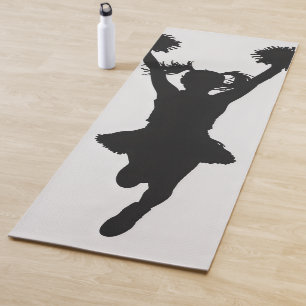 Cheerleader Silhouette Girl Yoga Mat