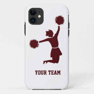 Cheerleader Silhouette Red On iPhone 5 iPhone 11 Case