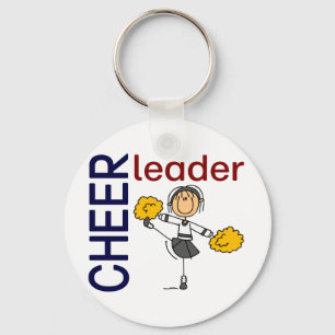 Cheerleader Stick Figure Key Ring