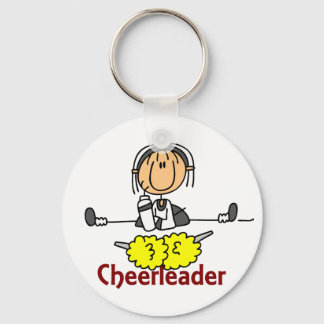 Cheerleader Stick Figure Key Ring