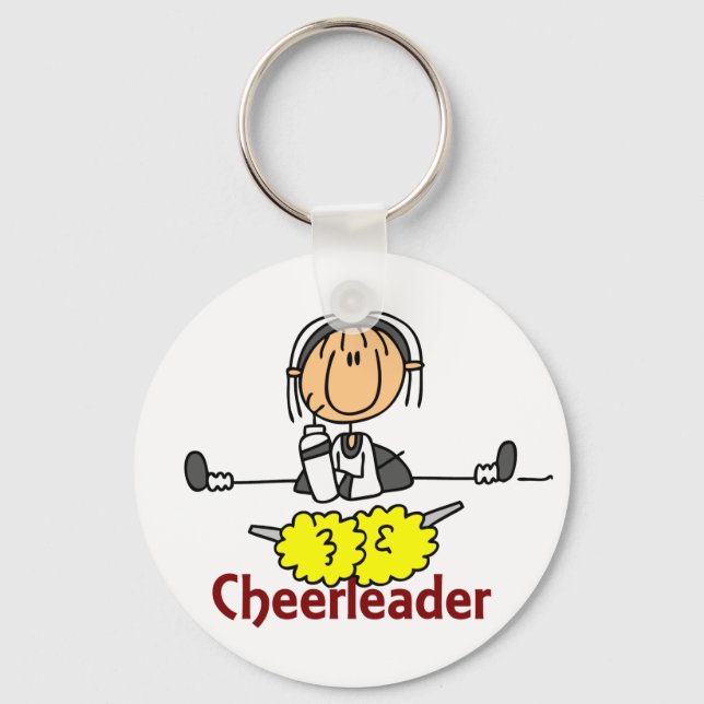 Cheerleader Stick Figure Key Ring (Front)
