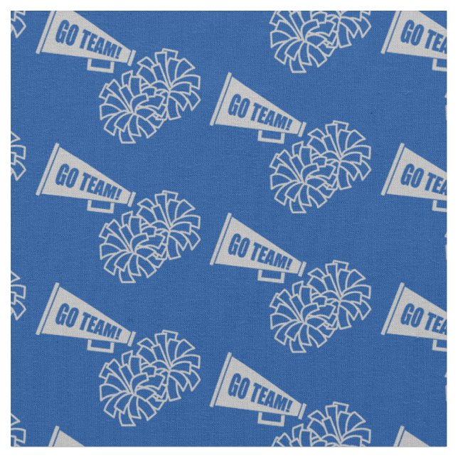 Cheerleader Team School Colors Grey Silver & Blue Fabric (Close Up)