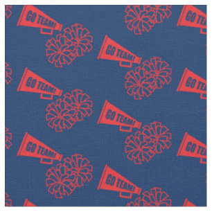 Cheerleader Team School Colors Red & Navy Blue Fabric