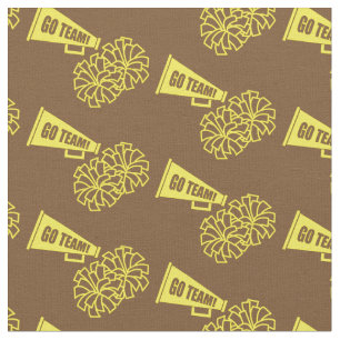 Cheerleader Team School Colors Yellow & Brown Fabric