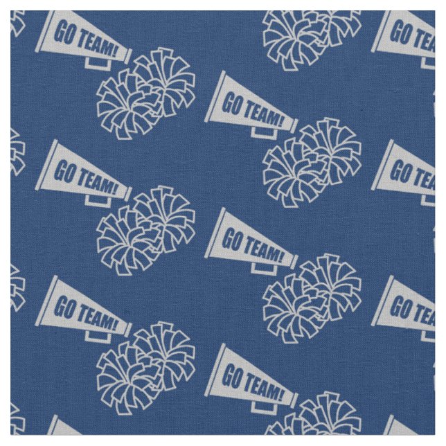 Cheerleader Team School Colour Grey Navy Blue Fabric (Close Up)
