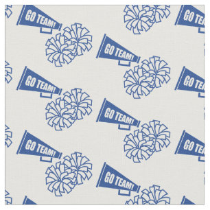 Cheerleader Team School Colours Blue & White Fabric