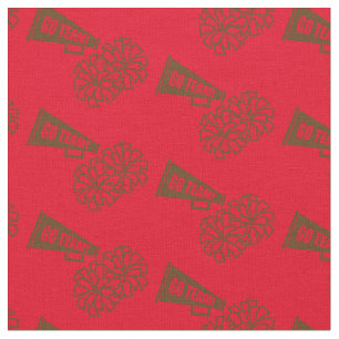Cheerleader Team School Colours Brown & Red Fabric