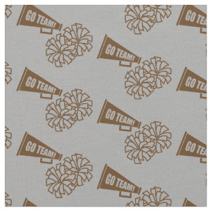 Cheerleader Team School Colours Brown & Silver Gre Fabric