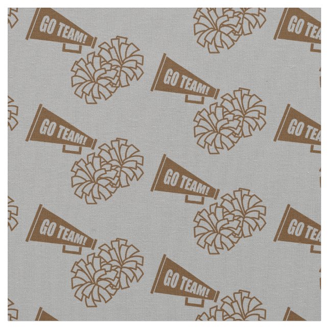 Cheerleader Team School Colours Brown & Silver Gre Fabric (Close Up)