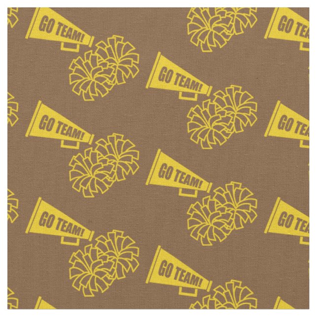Cheerleader Team School Colours Gold & Brown Fabric (Close Up)