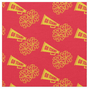 Cheerleader Team School Colours Gold & Red Fabric