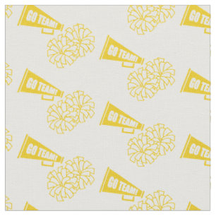 Cheerleader Team School Colours Gold & White Fabric