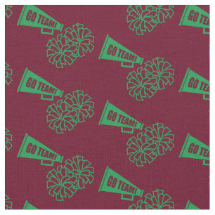 Cheerleader Team School Colours Green & Maroon Fabric