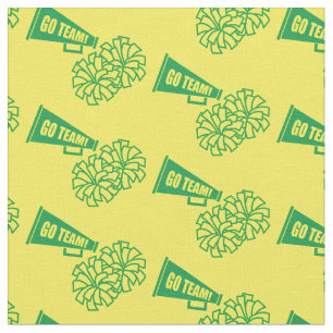 Cheerleader Team School Colours Green & Yellow Fabric