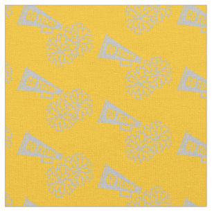 Cheerleader Team School Colours Grey Silver & Gold Fabric