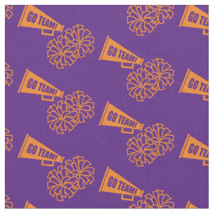 Cheerleader Team School Colours Orange & Purple Fabric