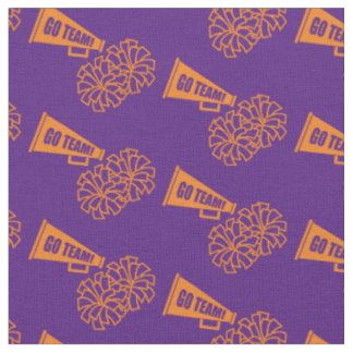 Cheerleader Team School Colours Orange & Purple Fabric