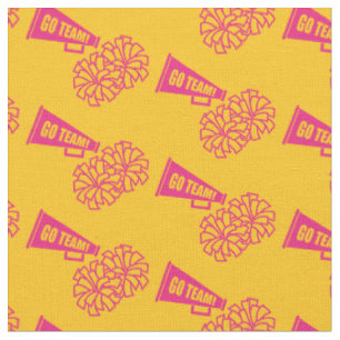 Cheerleader Team School Colours Pink & Gold Fabric